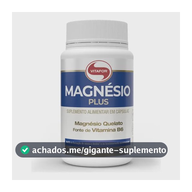 Bisglicinato De Magnésio Vitafor Magnésio Plus 90 Capsulas Sem Sabor