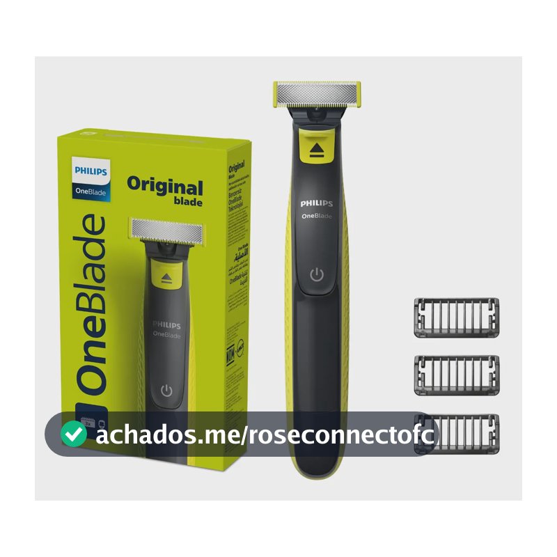 Barbeador E Aparador Elétrico Philips Oneblade Para Todos Os Tipos De Pele E Barba E À Prova D'água - Qp2724/10 Preto Bivolt