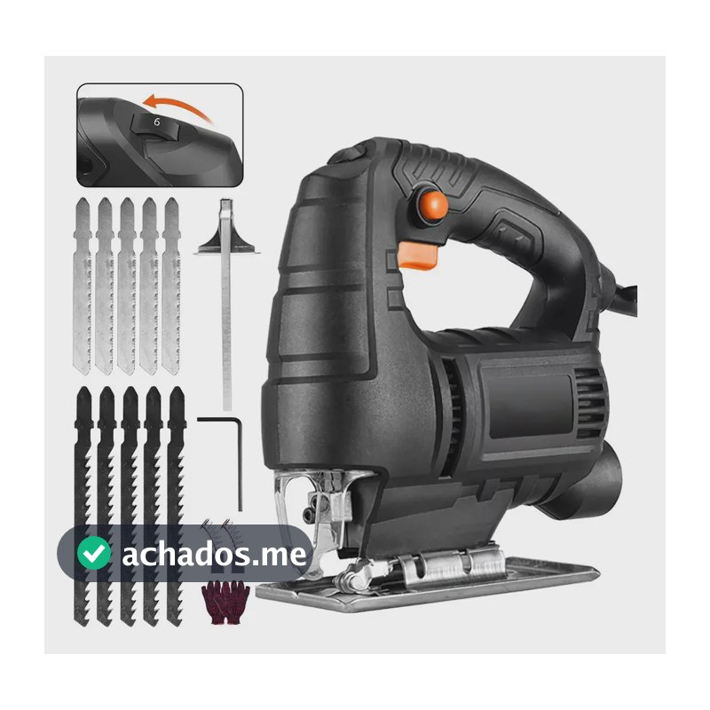 Serra Tico-Tico Perfin 780W com Velocidade Variável e Troca de Lâmina Rápida