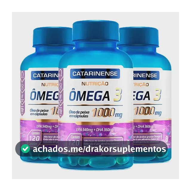 3x Ômega 3 Original Catarinense Pharma 1000mg 120 Cápsulas Bld67678c