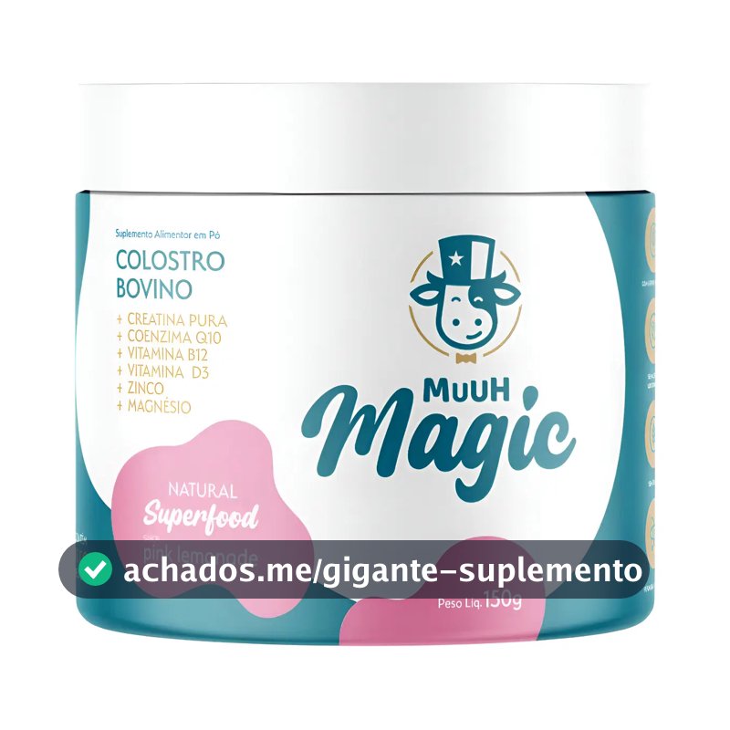 Magic Muuh Suplemento Colostro + Creatina - Produto Sabor Pink Limonade