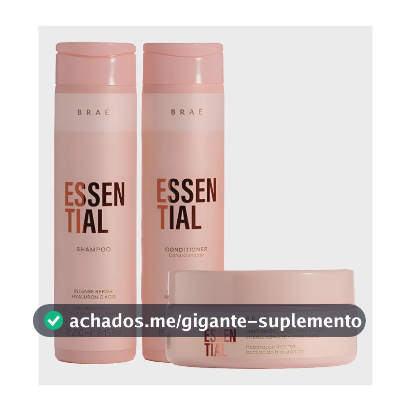 Braé Essential Kit Shampoo250ml+cond250ml+máscara200g