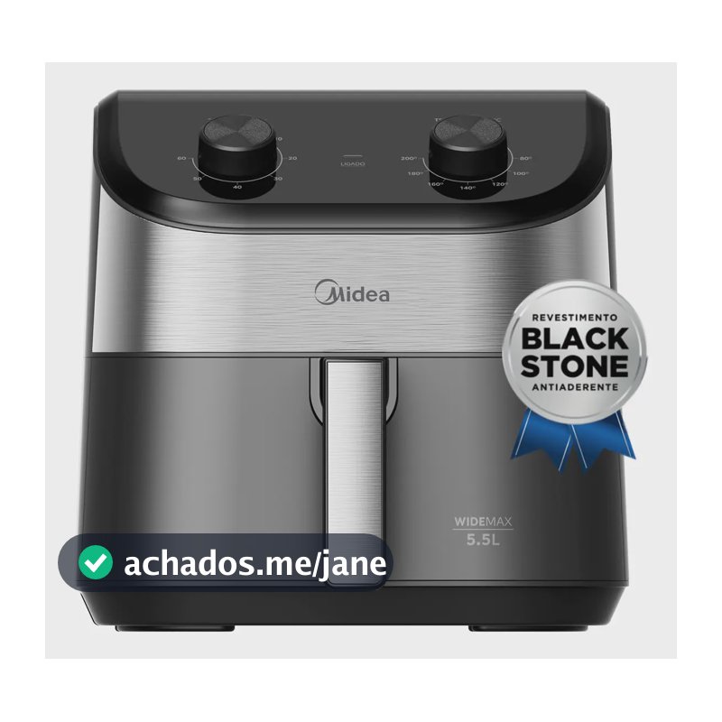 Fritadeira Air Fryer 5,5l Widemax Com Interior De Alumínio 1900w Midea