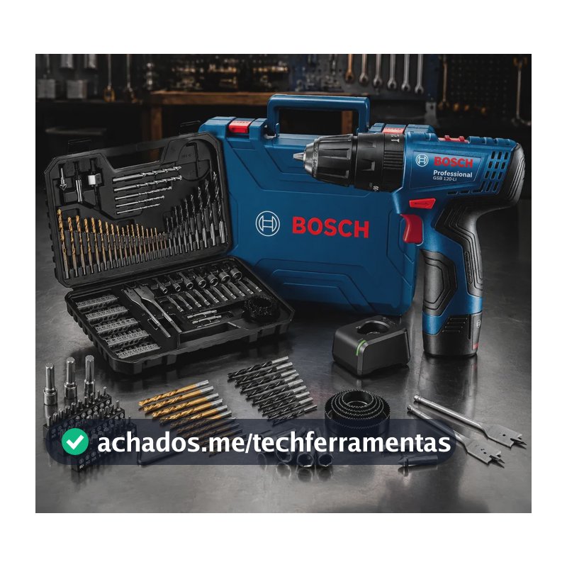 Kit Profissional Bosch Parafusadeira 12v Gsb 120li + 103 Pçs Azul 127/220v