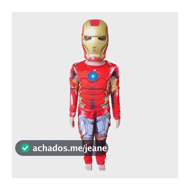 Fantasia Infantil Roupa Do Homem De Ferro Longa C/máscara