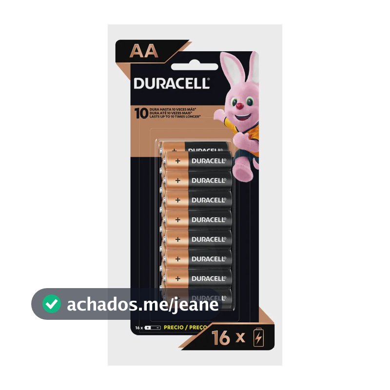 Pilha alcalina aa Duracell com 16 unidades