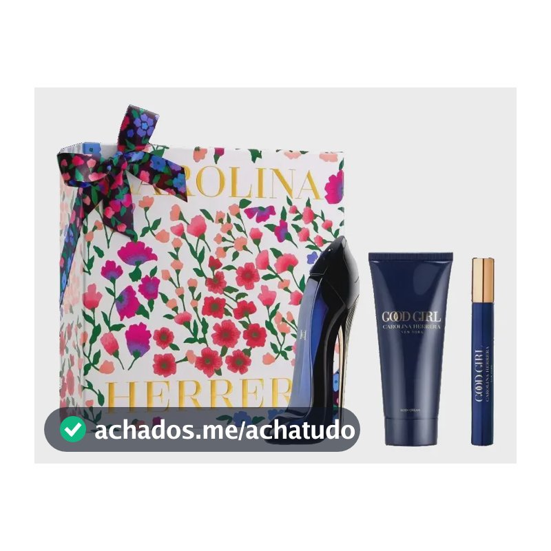 Kit Presente Carolina Herrera Perfume Feminino Good Girl Eau De Parfum 80ml - Compre perfume eganhe hidratante com miniatura 10ml