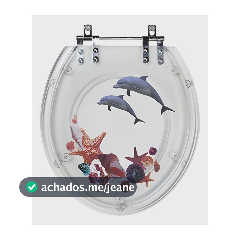 Tampa De Vaso Acrilico Decorada Golfinho Estrela Do Mar Transparente