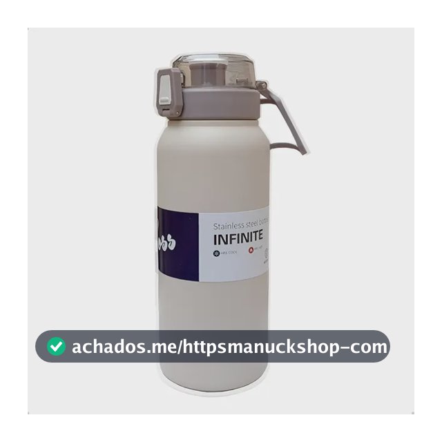 Garrafa Isotérmica Inox Vácuo Premium Antivazamento 1 Litro Mármore