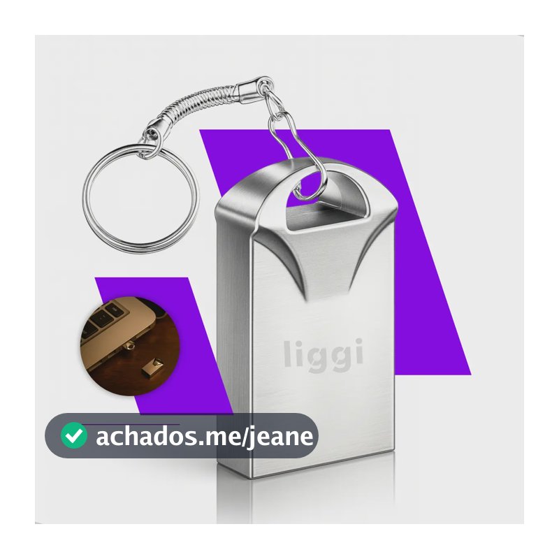 Pen Drive 128gb Mini Usb 2.0 Chaveiro Metalico Resistente Al Prateado