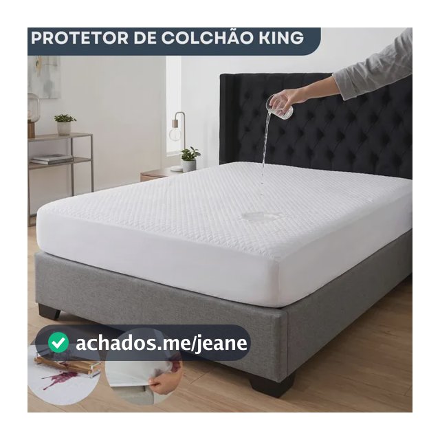 Capa Colchão King Matelado Branco Antialérgica Proteção Moderada Contra Água Toque Suave Resistente Cama Conforto