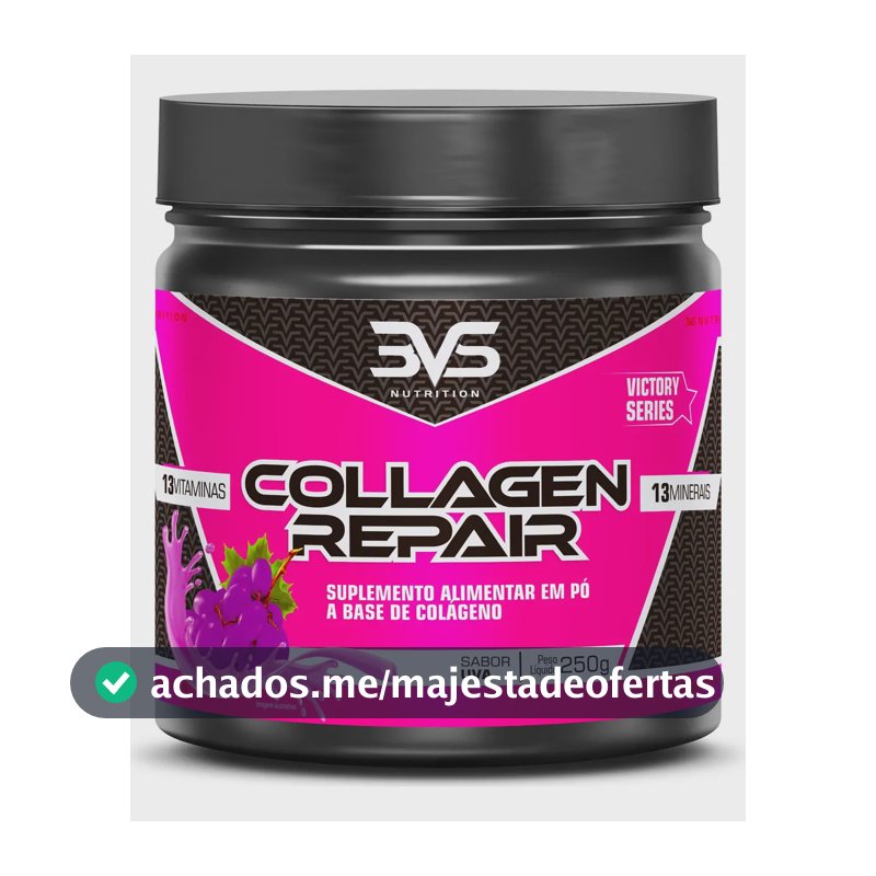 Colágeno Hidrolisado Em Pó 100% Puro - Fórmula Avançada Para Os Cabelos, Pele E Unha 250g - Sabor: Uva