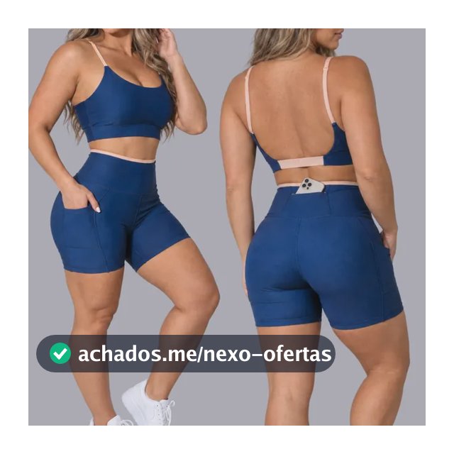 Conjunto Academia Fitness Top E Short Kit Zero Transparência Azul/areia Liso G 40/42