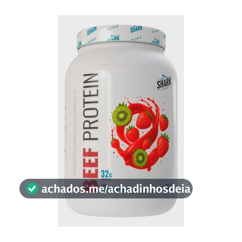 Proteína Shark Pro Beef Isolado Hidrolisado Morango Kiwi em pó x 900g
