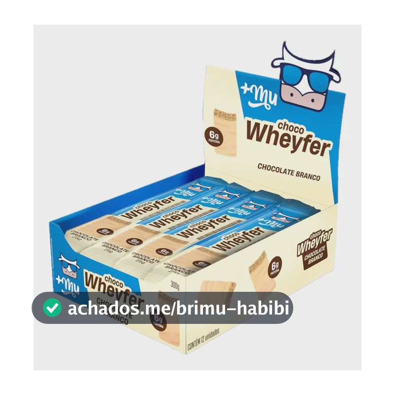 Proteína +mu Chocowheyfer Em Barra De Proteína Sabor Chocolate Branco 12 Un
