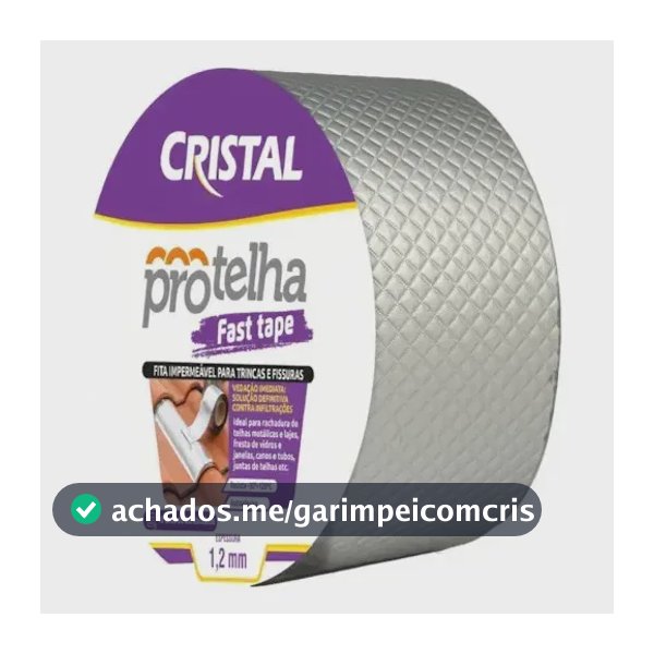 Fita Adesiva Aluminizada P/ Telhado 10x5m Fast Tape Cristal Prateado Geométrico