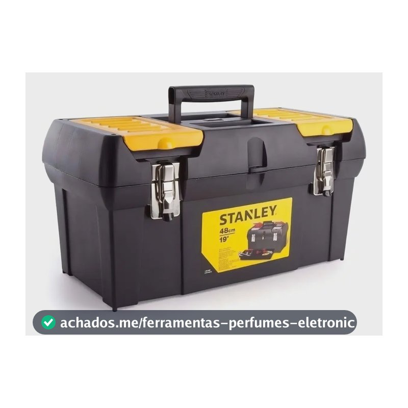 Caixa de ferramentas Stanley 19-013 Plastic Metal Lock, cor preta