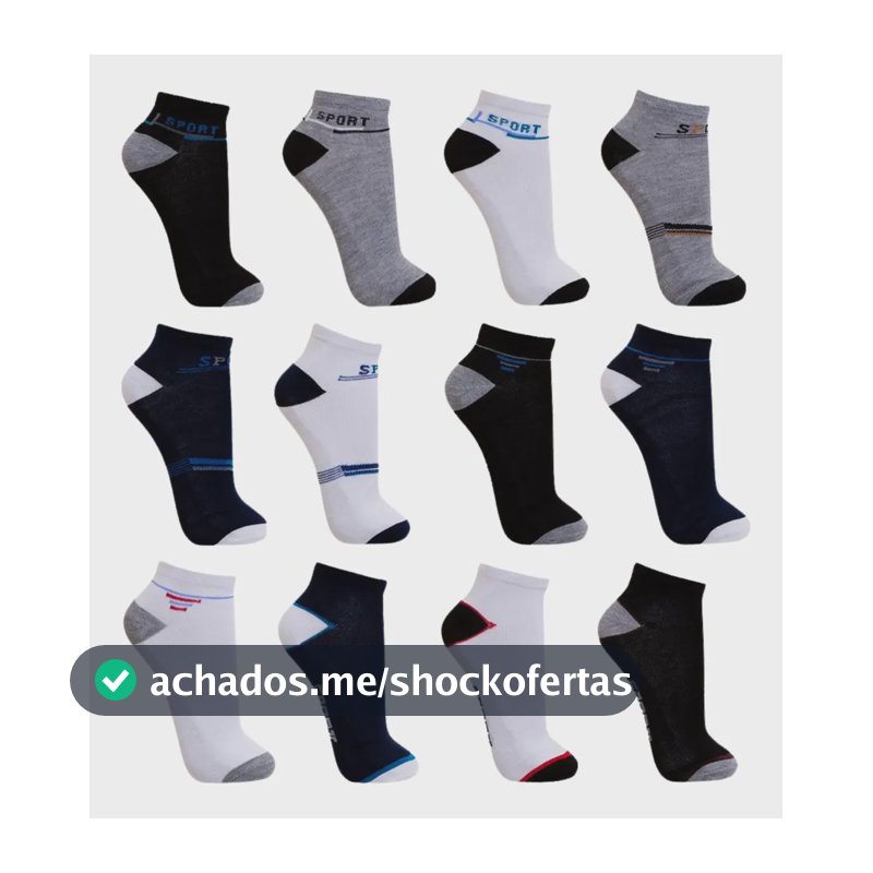 Kit 12 Pares Meia Masculino Cano Curto Soquete Varias Cores Sortidas Liso Único