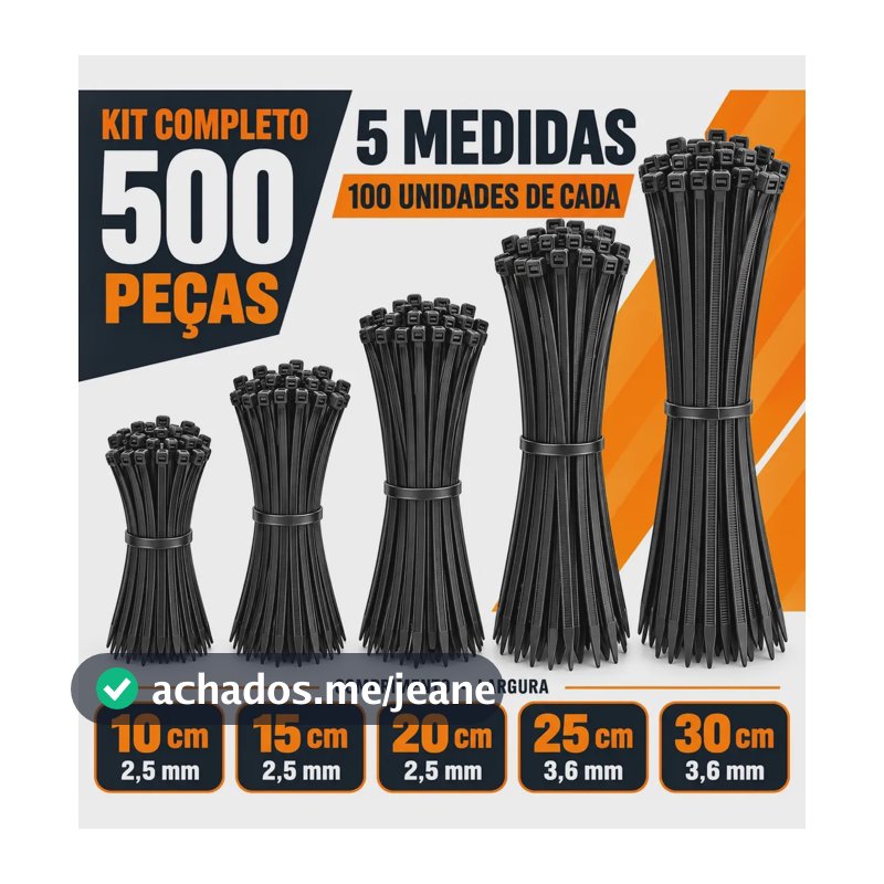 Kit 500 Abraçadeira Nylon Plástica Hellerman Enforca Gato Preto