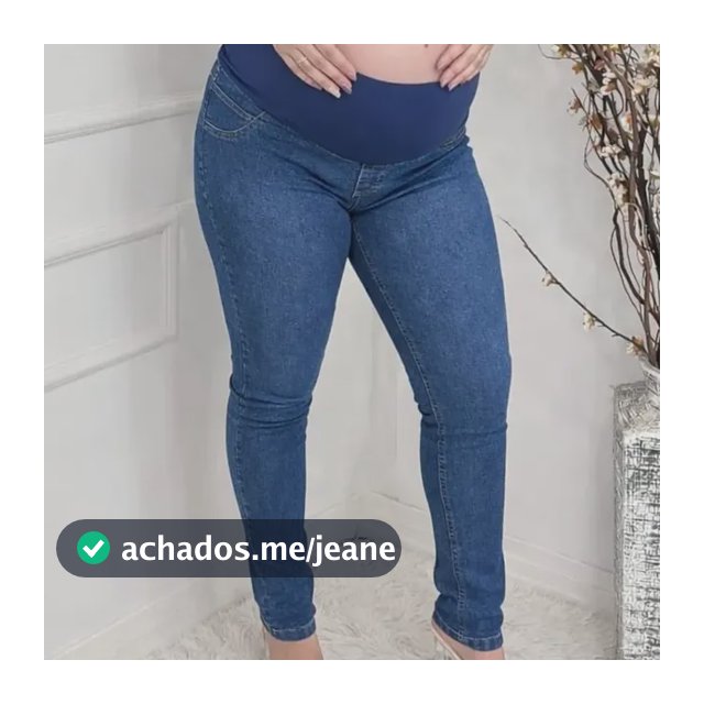 Calca Jeans Para Grávida Gestante Confortável Azul Escuro