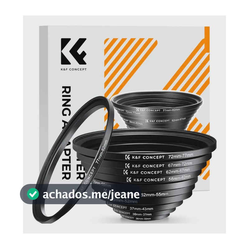 Kit 11 Anéis Adaptadores Para Filtro Step Up K&f  26-82mm 26 Mm 82 Mm