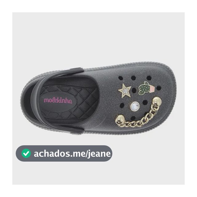 Clog Babuche Molekinha Infantil Menina Pins Lançamento Ofert