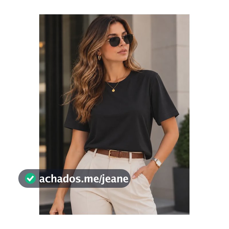 Camiseta T-shit Feminina Malha Peruana Básica Oversized Preto Liso M