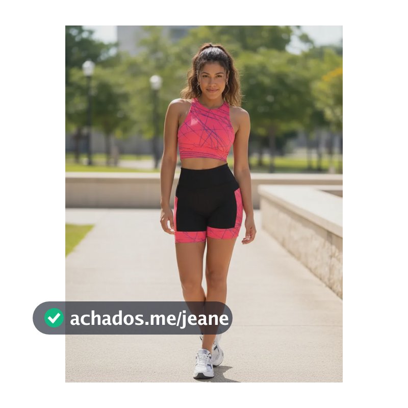 Conjunto Feminino Corrida Shorts E Cropped Com Bojo Corrida Coral-violeta Liso M