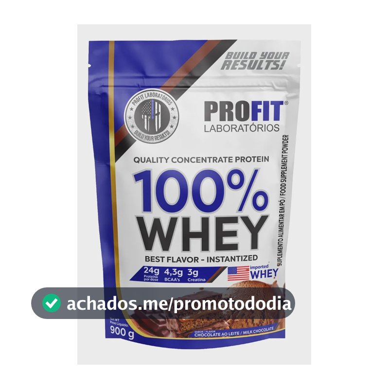 Whey protein Profit 100% Quality Concentrate em pó sabor Chocolate x 900g