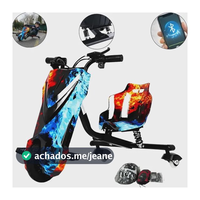 Patinete Elétrico Infantil Triciclo Drift 350w Bluetooth Azul