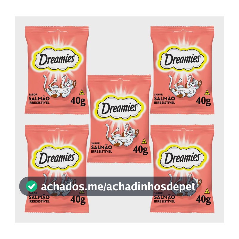 Petisco Dreamies Salmão 40g 5 Unid  Gatos Adultos Nuggets