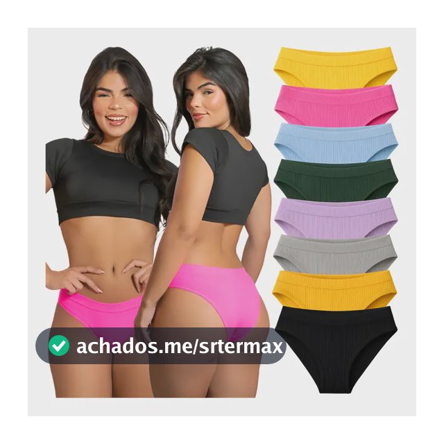 Kit 10 Calcinhas Tanga Canelada Básica