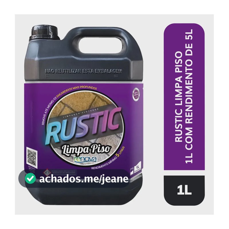 Renova Rustic Limpador Pisos Rústicos 1l Com Rendimento 5l