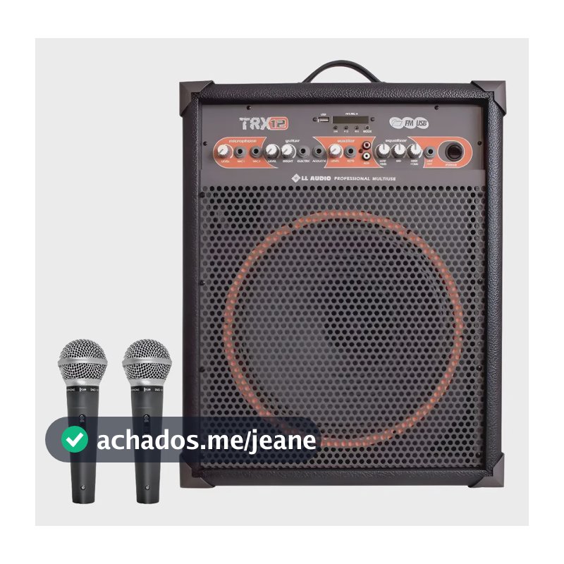 Caixa De Som Amplificada Multiuso Trx12 80w Bluetooth Microf Preto 127/220v