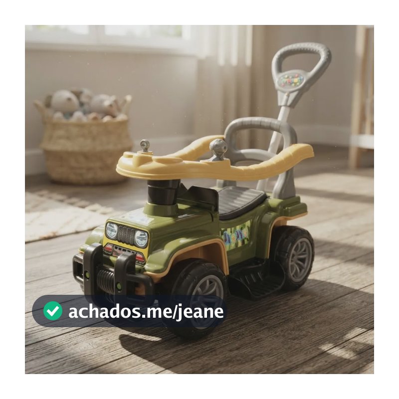 Jipe Infantil Militar Carrinho Passeio Empurrador Bebê Verde