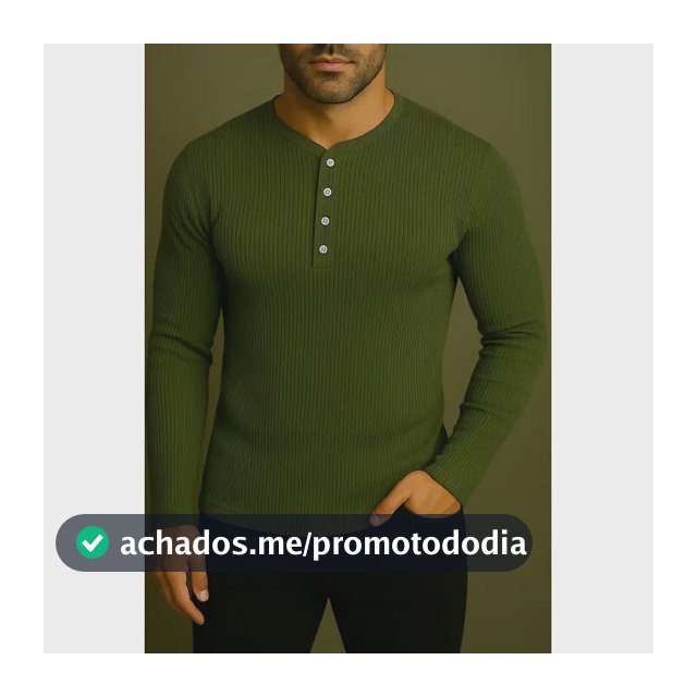 Camiseta Henley Slim Fit Ml - 5 Cores -compre 3 Frete Grátis