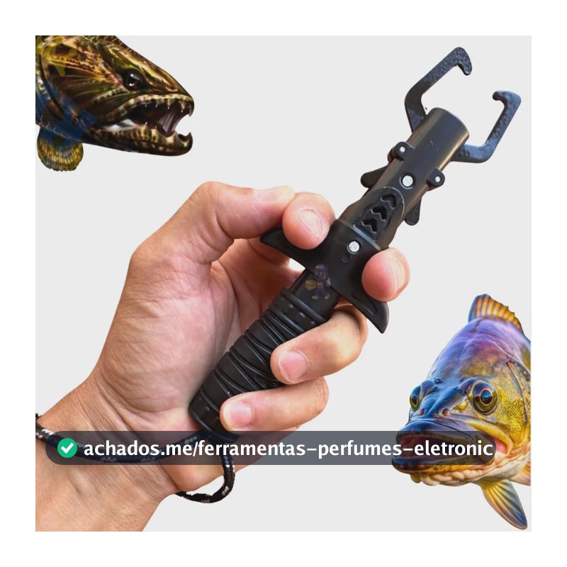 Alicate De Contenção Pega Peixe Pesca Cabo Emborrachado Preto
