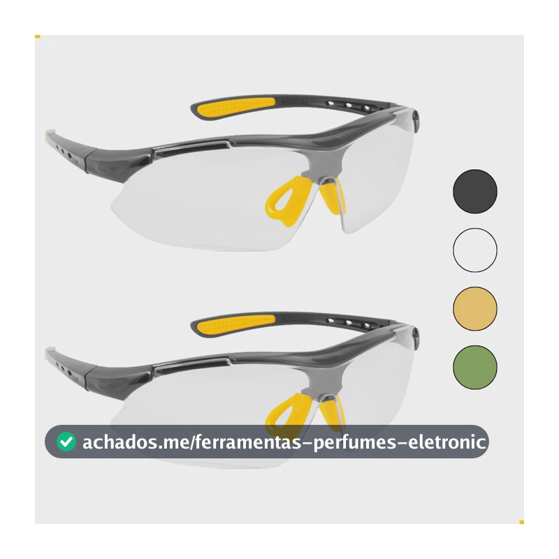 2 Óculos De Proteção Ca Anti Risco Segurança Epi Esportivo 2 Incolor