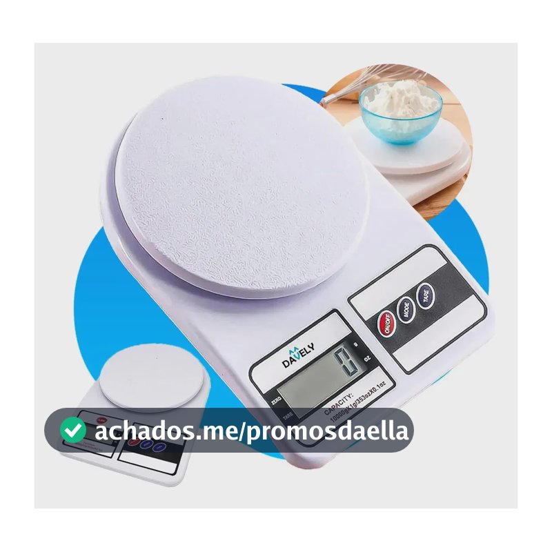 Balança Digital De Precisão Davely Cook Cozinha Para Uso Domestico E Profissional Fitness Ideal Para Dietas Treinos Alimentos Confeitaria Nutrição Capacidade Máxima 10 Kg Branco