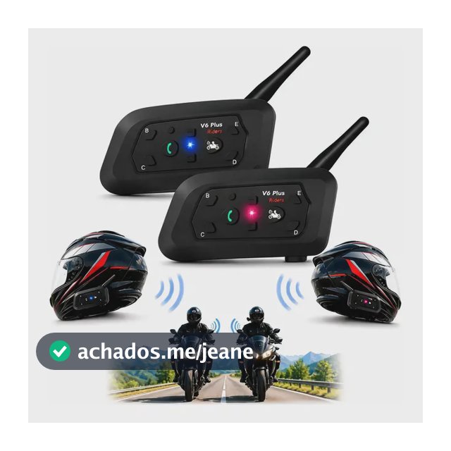 Intercomunicador Capacete V6 Plus Sem Fio Moto Eventos Par
