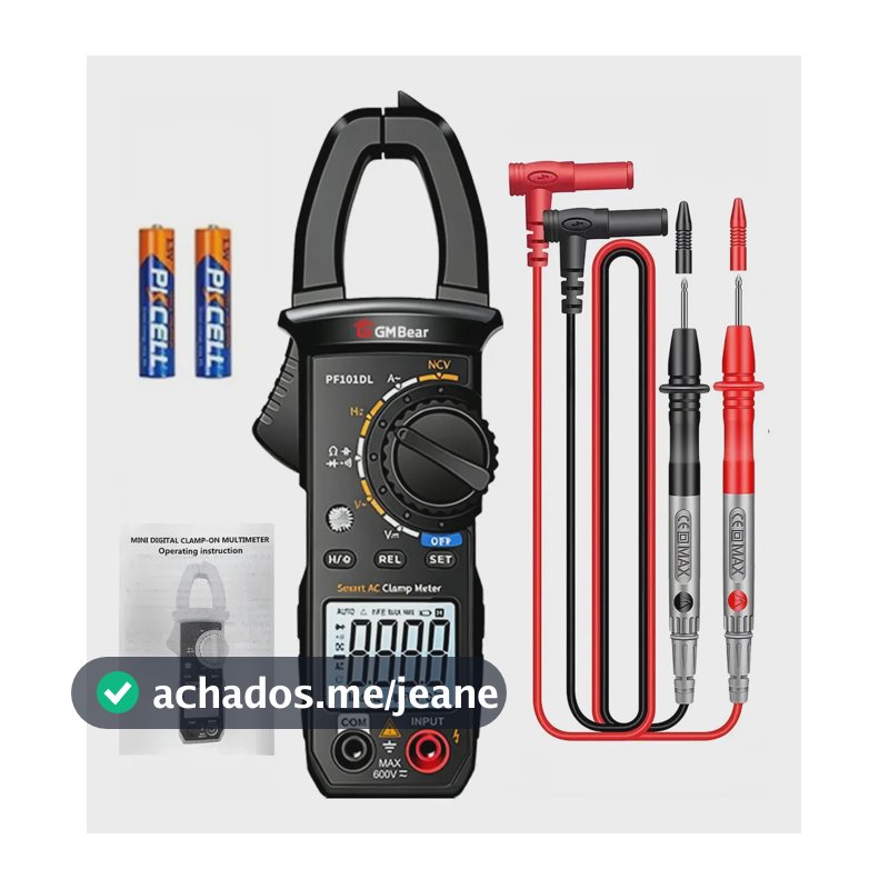 Alicate Amperímetro Digital GM Bear PF101DL de 400A e 600V Com Retroiluminação