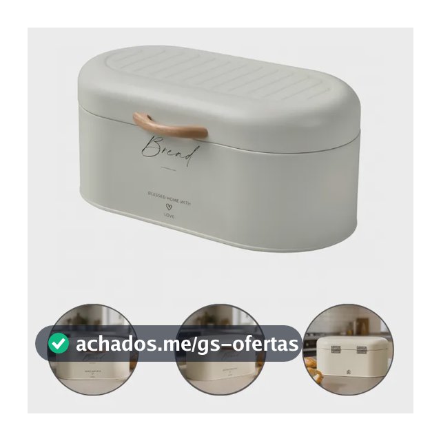 Porta Pão Grande Metal Organizador De Pães Bolo Moderno Creme Liso
