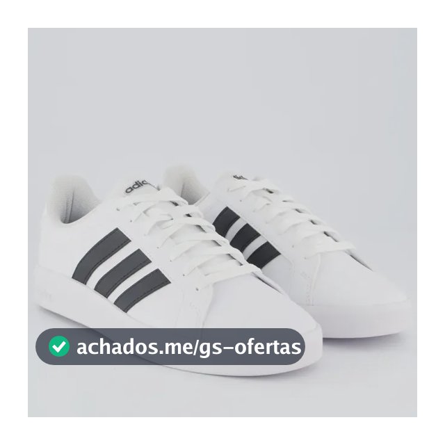 Tênis adidas Grand Court Base Feminino Preto E Branco Branco - 36 Br