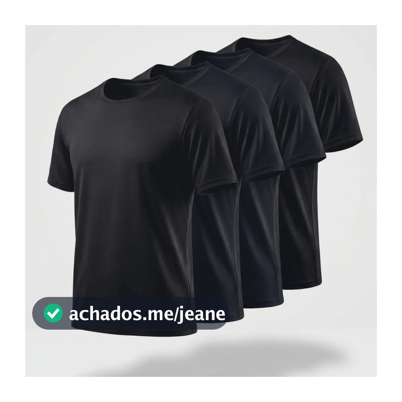 Kit 4 Camisetas Dry Fit Masculina Academia Leve Confortável Kit Preto Liso G