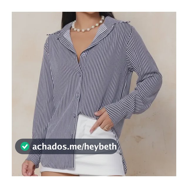 Camisa Social Feminina Clássica Listrada C/ Botões Tendência