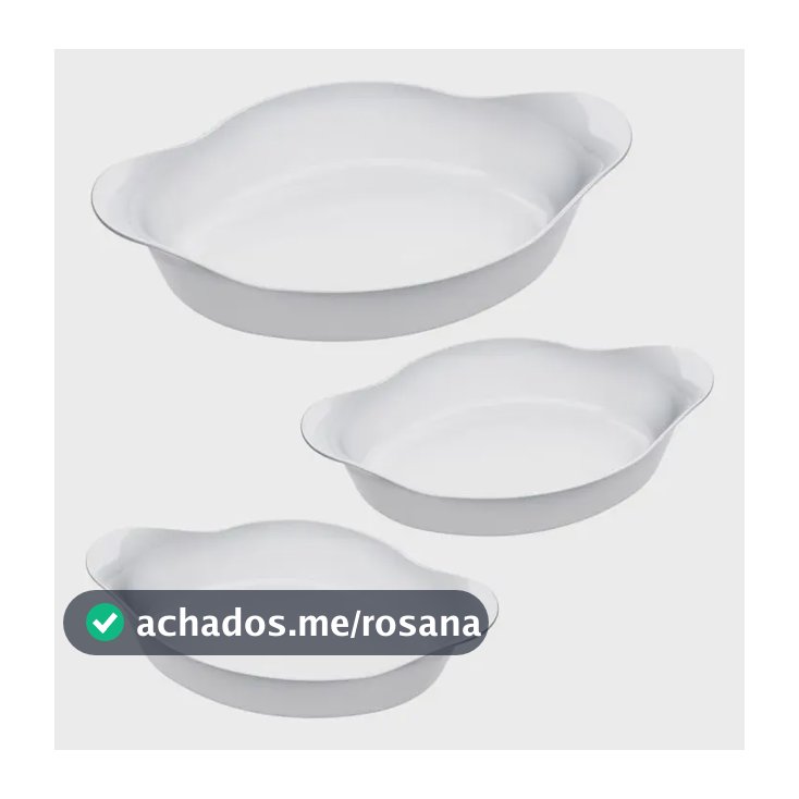 Marinex Conjunto de Assadeiras Oval Opaline 3 Peças Branco