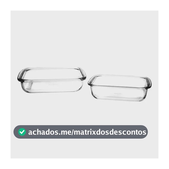 Assadeiras Quadradas Marinex 2 Peças Vidro Com Alça Transparente