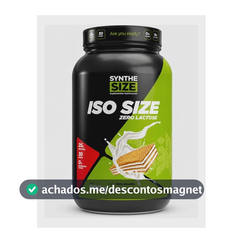 Ganho Muscular Iso Size Free Lactose 900g Whey Synthesize Sabor Baunilha