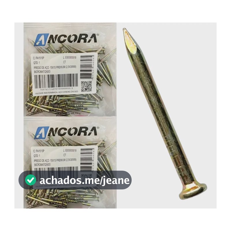Prego 15x15 De Aço Gold Temperado Com Cabeça Premium 500 Un 2.5 Mm 3 Cm