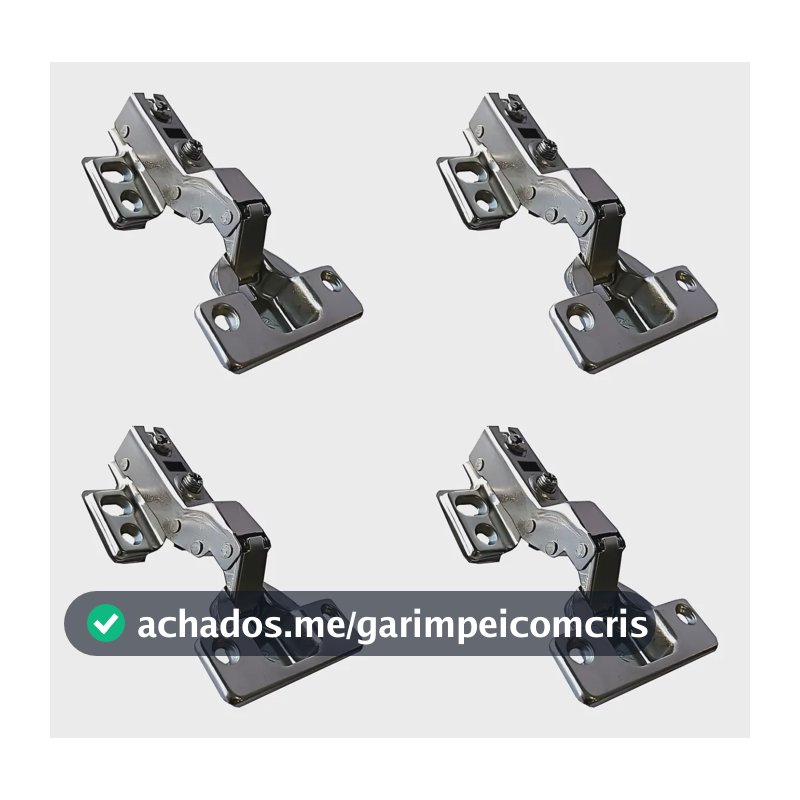 Kit 4 Dobradiça Curva Amortecedor Soft Close Armário 35mm